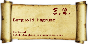 Berghold Magnusz névjegykártya